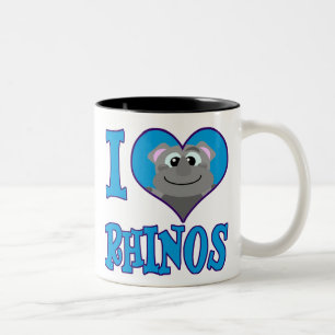Ich liebe Nashörner Zweifarbige Tasse