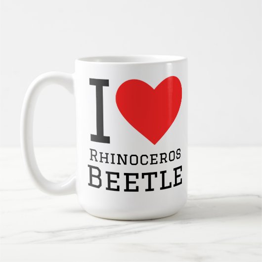 Ich liebe Nashornkäfer Kaffeetasse (Links)