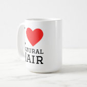 Ich liebe natürliches Haar Kaffeetasse (Vorderseite Links)