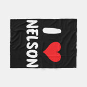 Ich liebe Nelson - Herz - Name  Fleecedecke (Vorderseite (Horizontal))