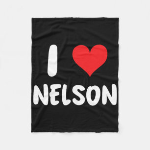 Ich liebe Nelson - Herz - Name Fleecedecke