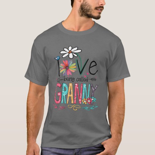 Ich Liebe nenne man Granny Sonnenblume T-Shirt (Vorderseite)