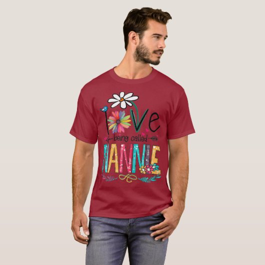 Ich Liebe nennt man Nannie Sunflower Mütter Day T-Shirt (Vorne ganz)