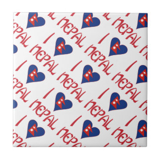 Ich liebe (Nepalesische Herzflagge) Nepal gekachel Fliese
