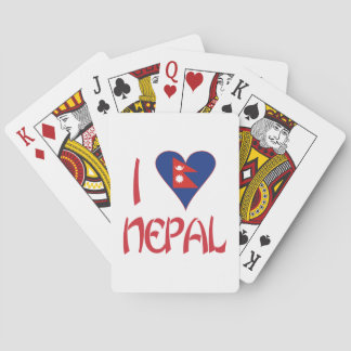 Ich liebe (Nepalesische Herzflagge) Nepal Spielkarten