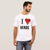 Ich Liebe Nerd Rotes Herz Form T - Shirt (Vorne ganz)