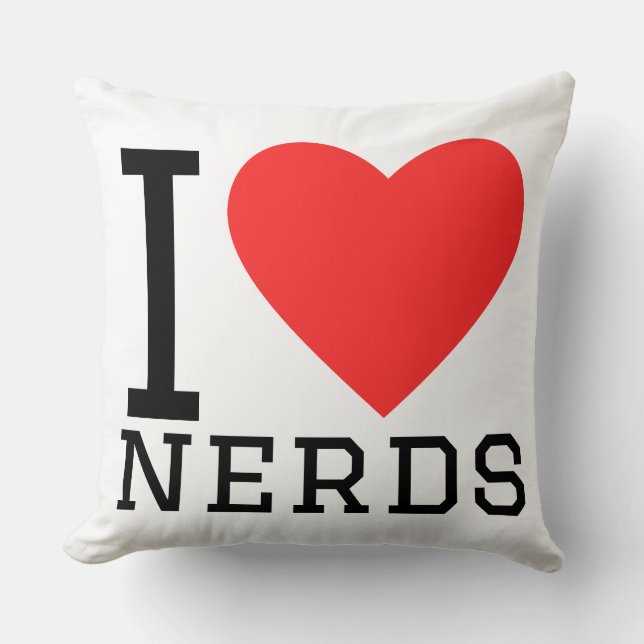 Ich liebe Nerds Kissen (Vorderseite)