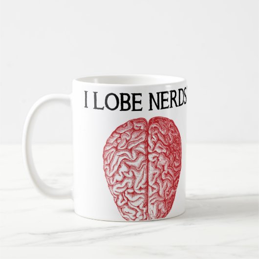 Ich liebe Nerds Liebenswerte Lustige Tasse oder Re (Links)