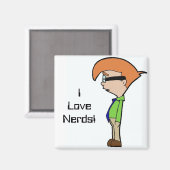 Ich Liebe Nerds! Magnet (Vorderseite/Rückseite)