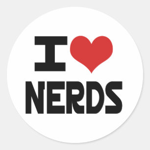 Ich liebe Nerds Runder Aufkleber