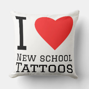 Ich liebe neue Schultattoos Kissen