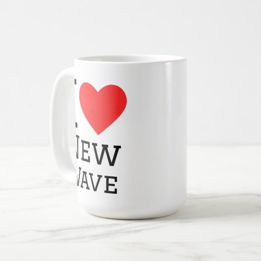 Ich Liebe neue Welle Kaffeetasse (Vorderseite Links)