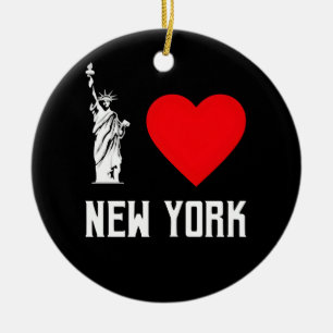 Ich liebe New York Herz T‑Shirt Design Keramik Ornament