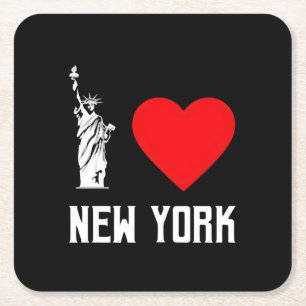 Ich liebe New York Herz T‑Shirt Design Rechteckiger Pappuntersetzer