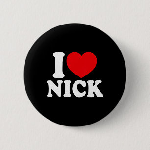 Ich liebe Nick, ich mag Nick Name, rotes Herz Vale Button