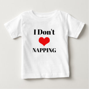 Ich liebe Nickerchen nicht Rot Herz Spaß Valentins Baby T-shirt