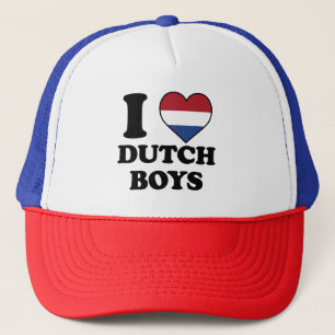 Ich liebe niederländische Jungen Niederlande-Flagg Truckerkappe