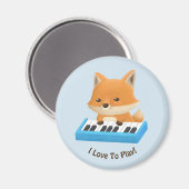 Ich Liebe, Niedlich Fox auf Piano Kids Magnet zu s (Vorderseite/Rückseite)