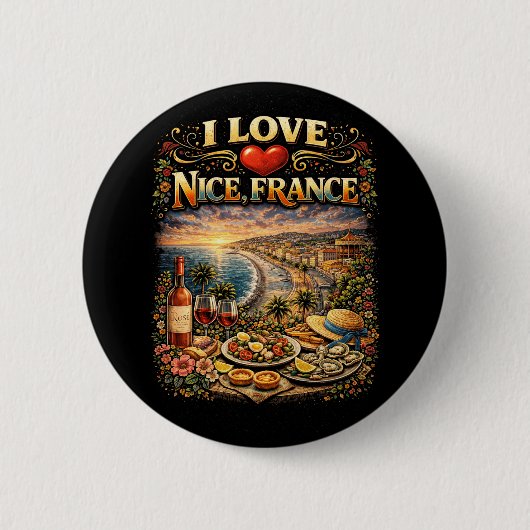 Ich liebe Nizza Button (Vorderseite)