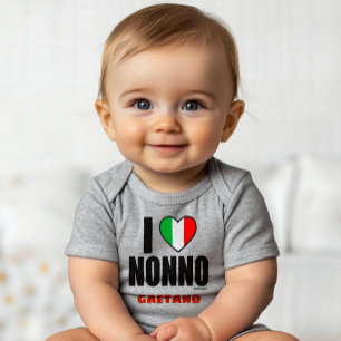 ICH LIEBE NONNO Personalisiertes italienisches Gro Baby Strampler