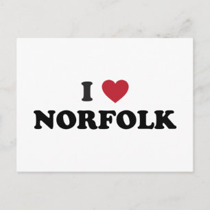 Ich liebe Norfolk Virginia Postkarte