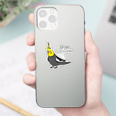 Ich liebe normale graue Nymphensittiche Aufkleber (Telefon)