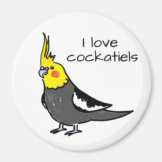 Ich liebe normale graue Nymphensittiche Magnet (Vorne)