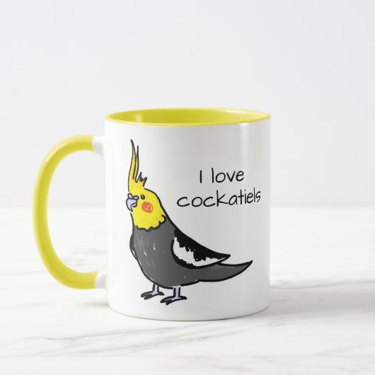 Ich liebe normale graue Nymphensittiche Tasse (Links)