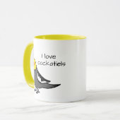Ich liebe normale graue Nymphensittiche Tasse (Vorderseite Links)