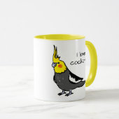 Ich liebe normale graue Nymphensittiche Tasse (VorderseiteRechts)
