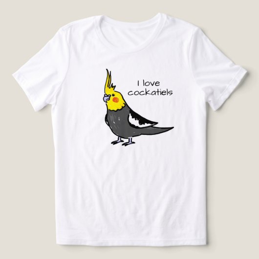 Ich liebe normale graue Nymphensittiche Tri-Blend Shirt (Design Vorderseite)