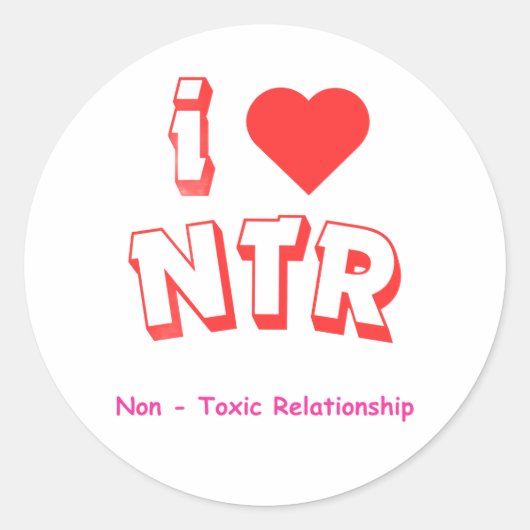Ich liebe NTR Runder Aufkleber (Vorderseite)