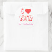 Ich liebe NTR Runder Aufkleber (Tasche)