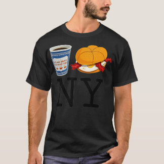 Ich Liebe NY New York Bacon Ei und Käse und Kaffee T-Shirt
