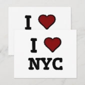 Ich liebe NYC Herz Begleitkarte (Vorne/Hinten)