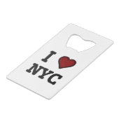 Ich liebe NYC Herz Geldbeutel Flaschenöffner (Vorderseite Schrägansicht)