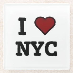 Ich liebe NYC Herz Glasuntersetzer