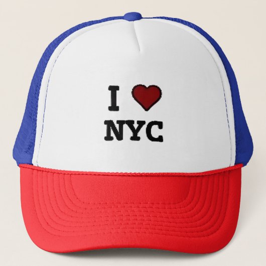 Ich liebe NYC Herz Truckerkappe (Vorderseite)