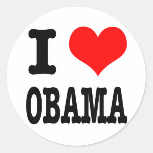 ICH LIEBE OBAMA RUNDER AUFKLEBER