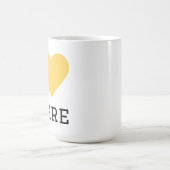 Ich liebe Ocker Kaffeetasse (Mittel)