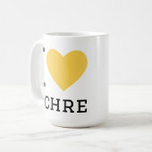 Ich liebe Ocker Kaffeetasse (Vorderseite Links)