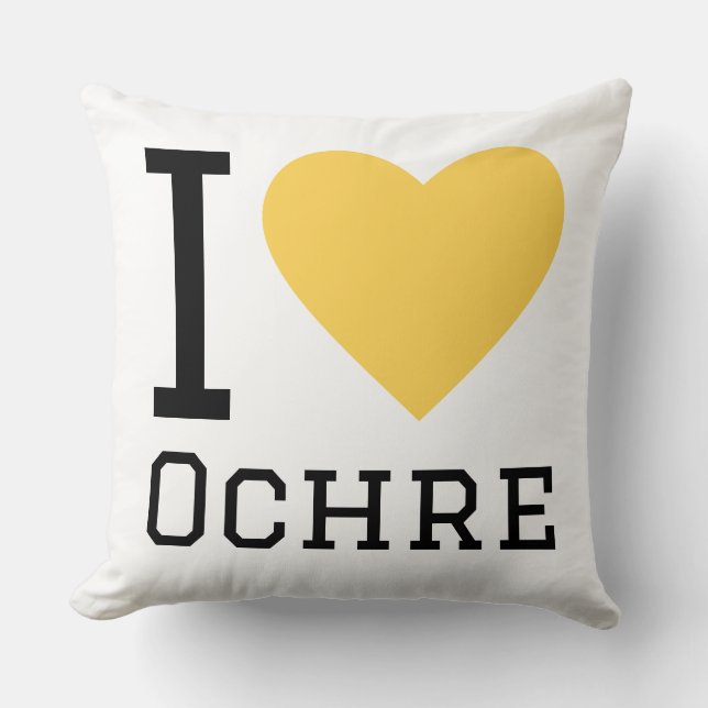 Ich liebe Ocker Kissen (Vorderseite)