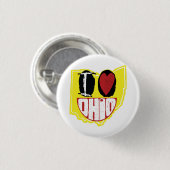 Ich Liebe Ohio lächelnd glückliches Gesicht Button (Vorne & Hinten)
