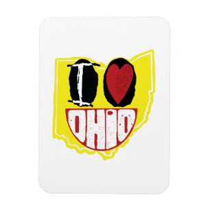 Ich Liebe Ohio lächelnd glückliches Gesicht Magnet