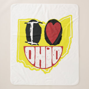 Ich Liebe Ohio lächelnd glückliches Gesicht Sherpadecke