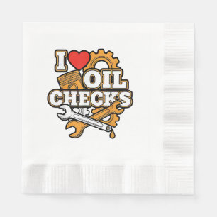 Ich liebe Ölchecks Lustiger Auto-Mechaniker Männer Serviette