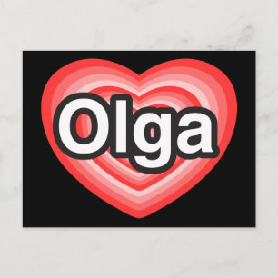 Ich Liebe Olga. Ich Liebe dir Olga. Herz Postkarte
