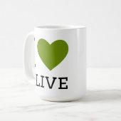 Ich liebe Oliven Kaffeetasse (Vorderseite Links)
