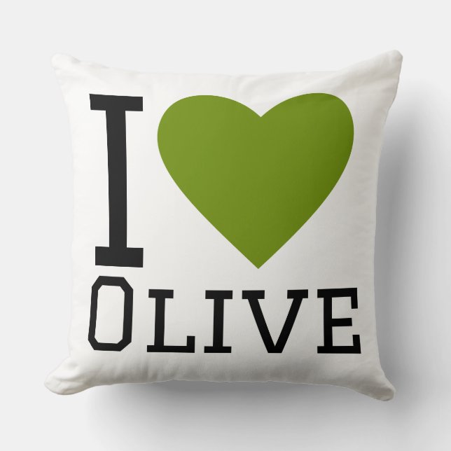 Ich liebe Oliven Kissen (Vorderseite)