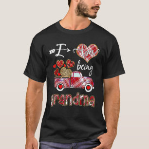 Ich Liebe Oma Red Kariert Truck Hearts Valent T-Shirt